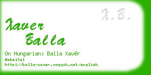 xaver balla business card
